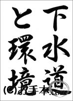 下水道いろいろコンクール中学生（行書）『下水道と環境』 