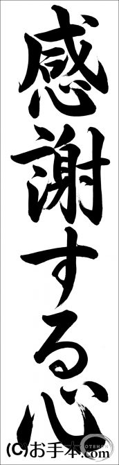 書き初め 感謝する心 行書 お手本 Com