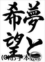 半紙行書『夢と希望』 