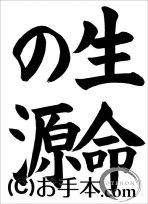 半紙の部：小学６年『生命の源』 JA共済書道コンクール 